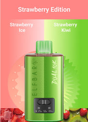 Dual 10K disposable vape device with transparent mouthpiece, olive-green body