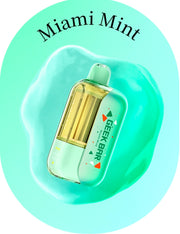 Geek Bar CLR 50k disposable vape; Miami Mint flavor, clear body with green-tinted window.