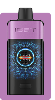 Pod device, lavender-purple body with front screen showing watt and TURBO indicator