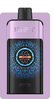 Pod device, purple body with front screen showing TURBO and watt level icon