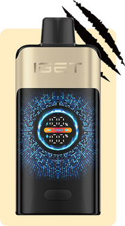 Pod device, beige body with front display showing TURBO and watt value icon