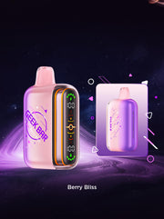 Geek Bar Pulse 2 vape device, pink body with rainbow side stripe and LED screen