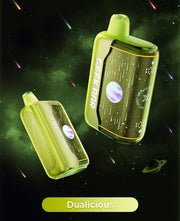 Light green disposable vape pod with dark mouthpiece, with a second green pod