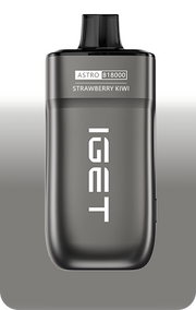 IGET ASTRO B18000 e-cigarette, Strawberry Kiwi flavor, black device