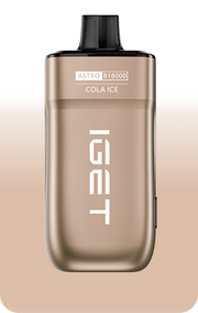 IGET ASTRO B18000 e-cigarette, Cola Ice flavor, gold-brown device