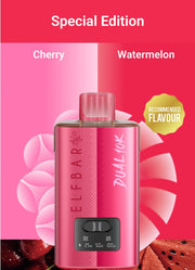 Dual 10K disposable vape device with transparent mouthpiece, pink-magenta body