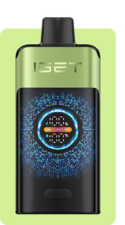 Pod device, light green body with front display showing TURBO and watt icon