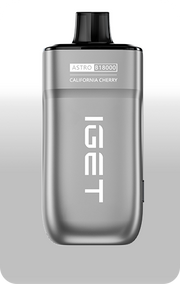 IGET ASTRO B18000 e-cigarette, California Cherry flavor, dark silver device