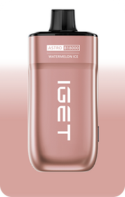 IGET ASTRO B18000 e-cigarette, Watermelon Ice flavor, rose pink device