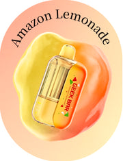 Geek Bar CLR 50k Puffs in Amazon Lemonade, orange and clear vape device with mouthpiece