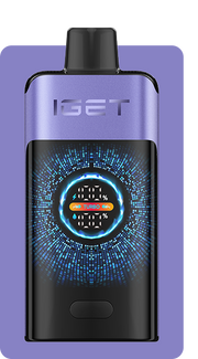 Pod device, periwinkle body with front LED-style display and power button
