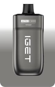 IGET ASTRO B18000 e-cigarette, Tiffany flavor, dark silver device