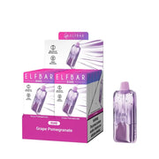 Elfbar Duke disposable vape multi-pack, purple Grape Pomegranate device and box