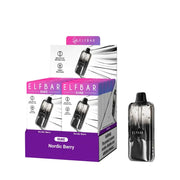 Elfbar Duke disposable vape multi-pack, dark purple Nordic Berry device and box