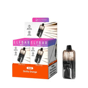 Elfbar Duke disposable vape, Sicilia Orange, black and orange-tinted device with box