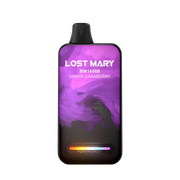 Disposable vape device with black mouthpiece and purple panel, Grape Cranberry flavor