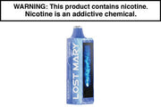 Disposable vape pod device, blue body with vertical window and mouthpiece