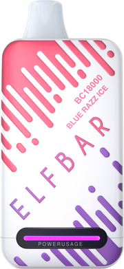 ELF BAR BC18000 disposable vape in pink with Blue Razz Ice flavor label