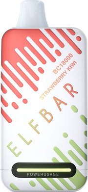 ELF BAR BC18000 disposable vape in cream with Strawberry Kiwi flavor label