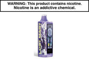 Purple disposable vape device with top mouthpiece and side display window