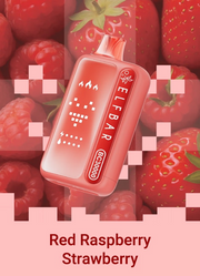 ELF BAR BC 30000 puff vape, Red Raspberry Strawberry flavor, red device