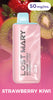 Lost Mary MT15000 Turbo e-liquid pod in light pink, Strawberry Kiwi flavor, white top.
