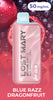 Lost Mary MT15000 Turbo e-liquid pod in light pink, Blue Razz Dragonfruit flavor, blue top.
