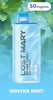 Lost Mary MT15000 Turbo e-liquid pod in light blue, Winter Mint flavor, blue top.