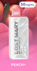 Lost Mary MT15000 Turbo e-liquid pod in white, Peach+ flavor, pink top.