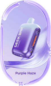 Meloso Max 2 Purple Haze device, purple pod-style body with side display panel