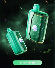 Green disposable vape pod with dark mouthpiece, with a second green pod shown
