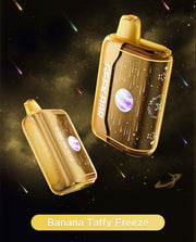 Gold disposable vape pod with dark mouthpiece, with a second gold pod shown