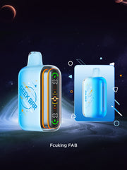 Geek Bar Pulse 2 vape device, light blue body with rainbow side stripe and LED screen