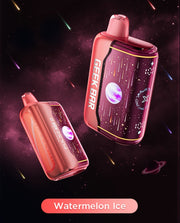 Pink disposable vape pod with dark mouthpiece, with a second pink pod