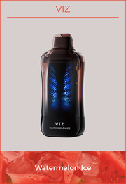 VIZ 55K puff device, black with dark cap, Watermelon Ice flavor