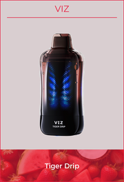 VIZ 55K puff device, black with dark cap, Tiger Drip flavor