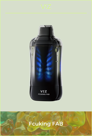 VIZ 55K puffs device with blue light, dark body; Fcuking FAB flavor
