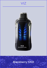 VIZ 55K puff device, black with dark cap, Blackberry Chill flavor