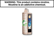 Brown disposable vape device with top mouthpiece and side display window