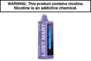 Lavender disposable vape device with top mouthpiece and side display window